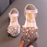 Children's Shoes Pearl Rhinestones Shining Kids Princess Shoes Baby Girls Shoes For Party and Wedding .
