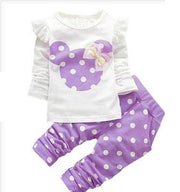 Children Clothing Fashion Baby Girl Out 2pc Top +Pant Set Newborn Baby Cotton Clothes Suit