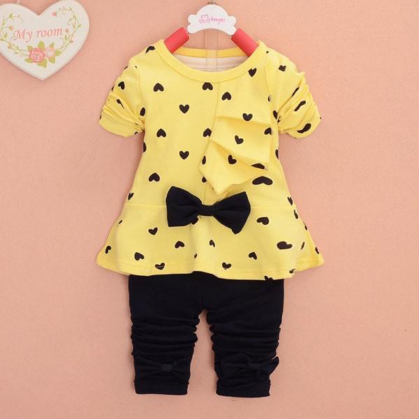 Children Clothing Fashion Baby Girl Out 2pc Top +Pant Set Newborn Baby Cotton Clothes Suit