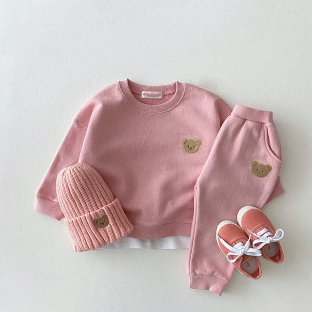 Baby Clothes Set Bear Embroidery Hoodies And Pants 2 Pcs Spring Boys Sweatshirt Suit