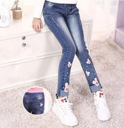 Children Clothes Girls Jeans Casual Slim Denim Blue Baby Girl Jeans For Girls Big Kids Pencil Jeans Long Trousers