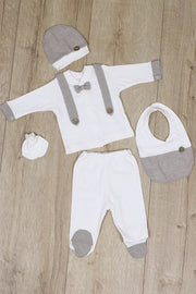Baby Boy Clothing Set Newborn Cotton Salopet Romper Basic Essential 5 Piece Layette Wellcome Home Gift 0-1 Months 50 cm Length
