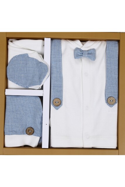 Baby Boy Clothing Set Newborn Cotton Salopet Romper Basic Essential 5 Piece Layette Wellcome Home Gift 0-1 Months 50 cm Length