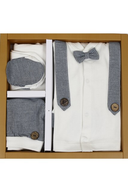Baby Boy Clothing Set Newborn Cotton Salopet Romper Basic Essential 5 Piece Layette Wellcome Home Gift 0-1 Months 50 cm Length
