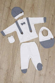 Baby Boy Clothing Set Newborn Cotton Salopet Romper Basic Essential 5 Piece Layette Wellcome Home Gift 0-1 Months 50 cm Length
