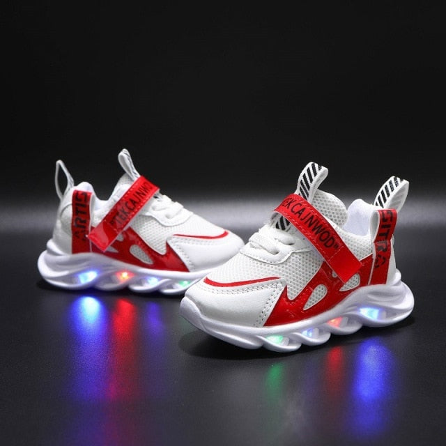 Children LED Glowing Shoes Baby Luminous Sneakers Boys Lighting Running Shoes  Kids Breathable Mesh Sneakers