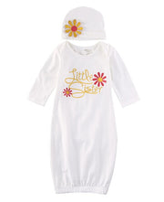 Newborn Baby Girl Sleepwear Infant Kid Floral Long Sleeve Cotton Robes Nightie Layette Night Gown Bundler Sleepsuit Set Hat